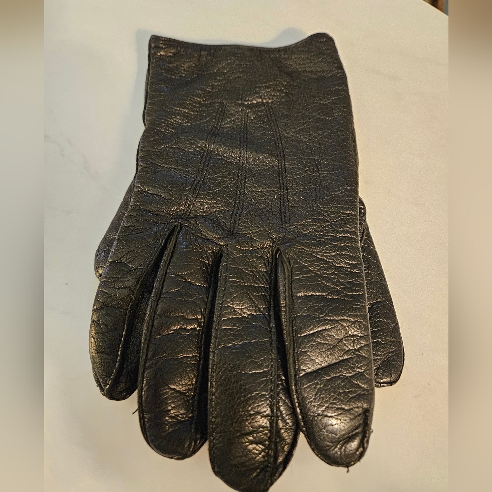 Vintage 90s Coach Black Leather Cashmere Men's Gloves